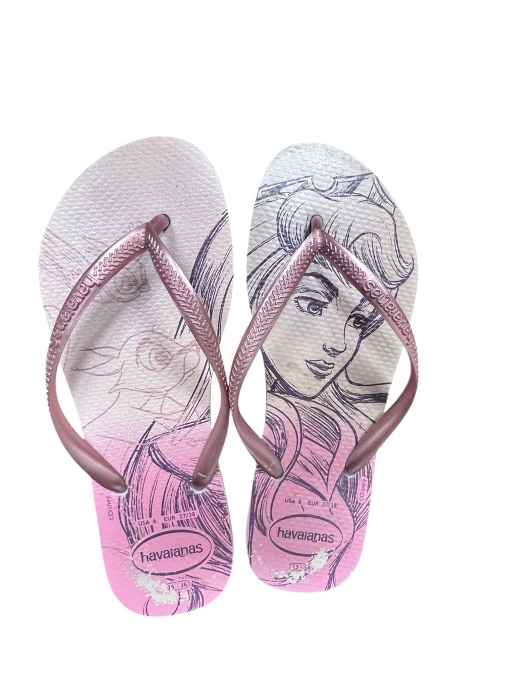 Havaiana Sleeping Beauty Flip Flops Sz 6